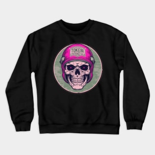 Cafe Racer Biker Helmet Skull Crewneck Sweatshirt